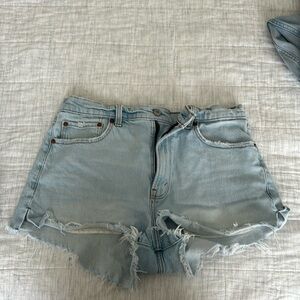 Women’s high rise denim cutoffs size 10
